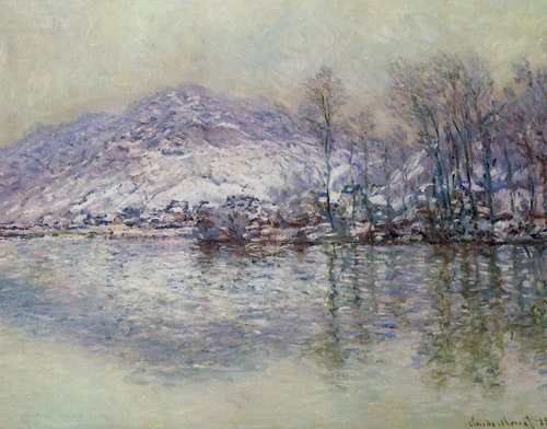 The Seine at Port Villez Snow Effect 1885  by Claude Monet Oil Painting reproduction
