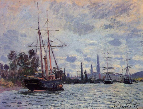 The Seine at Rouen 1873  by Claude Monet Oil Painting reproduction
