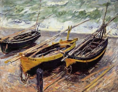 Three Fishing Boats 1885 by Claude Monet Oil Painting reproduction