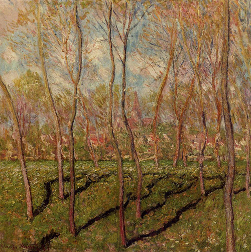 Trees in Winter View of Bennecourt 1887  by Claude Monet Oil Painting reproduction
