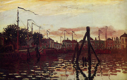 The Port of Zaandam 1871 by Claude Monet Oil Painting reproduction