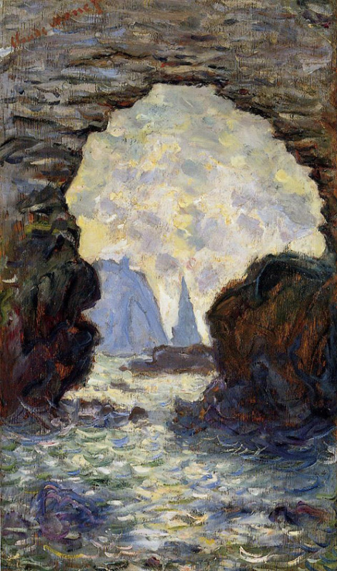 The Rock Needle Seen through the Porte dAumont 1885 by Claude Monet Oil Painting reproduction