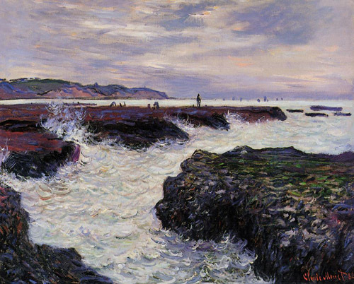 The Rocks at Pourville Low Tide 1882 by Claude Monet Oil Painting reproduction