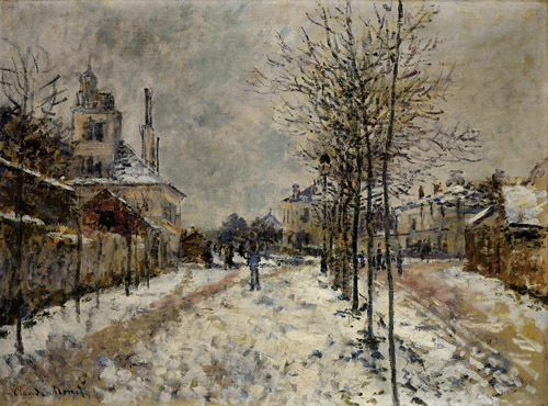 The Boulevard de Pontoise at Argenteuil Snow Effect 1875  by Claude Monet Oil Painting reproduction