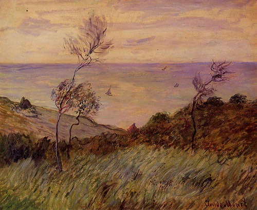 The Cliffs of Varengeville Gust of Wind 1882 by Claude Monet Oil Painting reproduction