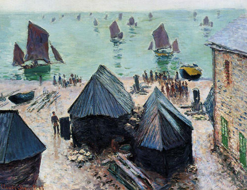 The Departure of the Boats Etretat 1885  by Claude Monet Oil Painting reproduction