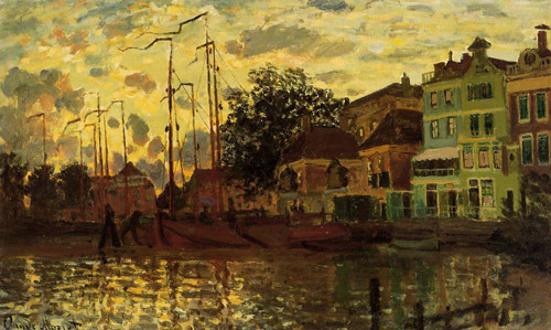The Dike at Zaandam Evening 1871  by Claude Monet Oil Painting reproduction