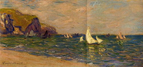 Sailboats at Sea Pourville 1882  by Claude Monet Oil Painting reproduction
