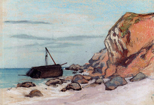 Saint-Adresse Beached Sailboat 1865  by Claude Monet Oil Painting reproduction