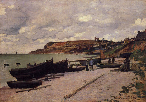Sainte-Adresse Fishing Boats on the Shore 1867  by Claude Monet Oil Painting reproduction