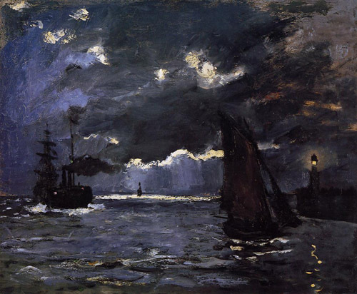 Seascape Night Effect 1866  by Claude Monet Oil Painting reproduction