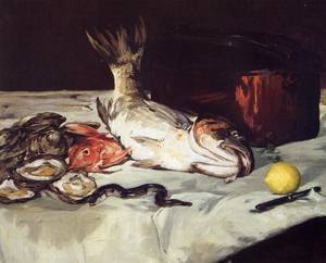 Still Life with Fish 1864  by Claude Monet Oil Painting reproduction