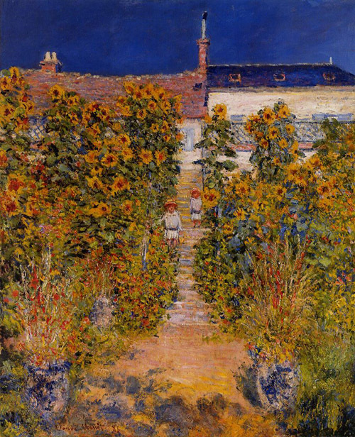 The Artists Garden at Vetheuil 1881  by Claude Monet Oil Painting reproduction