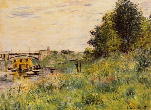 The Banks of the Seine at the Argenteuil Bridge 1874  by Claude Monet Oil Painting reproduction