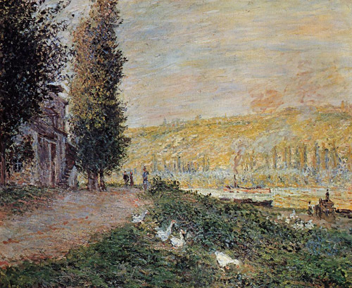 The Banks of the Seine Lavacour 1878  by Claude Monet Oil Painting reproduction
