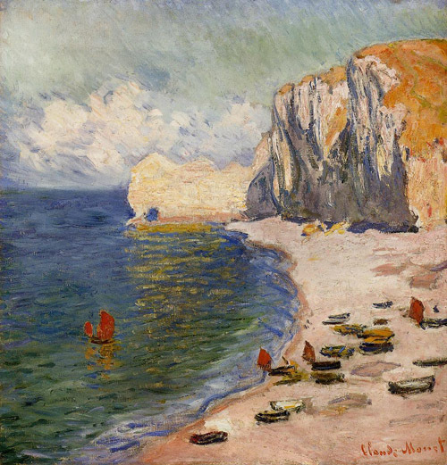 The Beach and the Falaise dAmont 1885 by Claude Monet Oil Painting reproduction