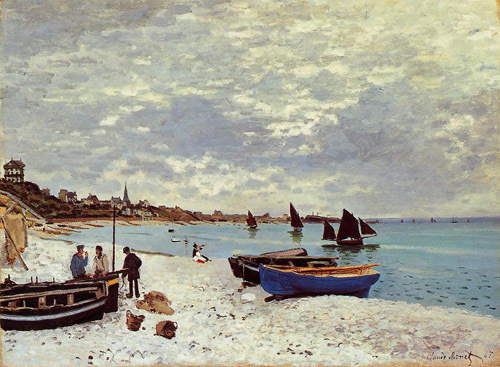 The Beach at Sainte-Adresse 1867  by Claude Monet Oil Painting reproduction