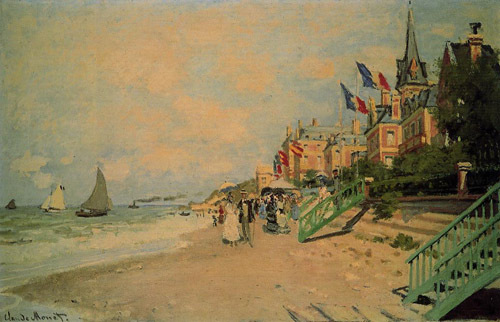 The Beach at Trouville1 1870 by Claude Monet Oil Painting reproduction