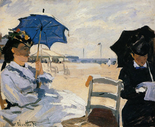 The Beach at Trouville2 1870  by Claude Monet Oil Painting reproduction