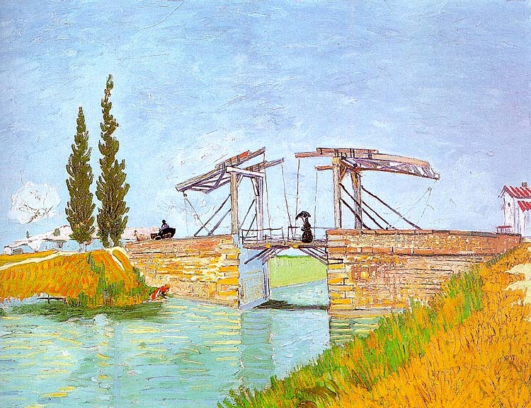 Drawbridge with a Lady with a Parasol, 1888 by Vincent Van Gogh Oil Painting reproduction