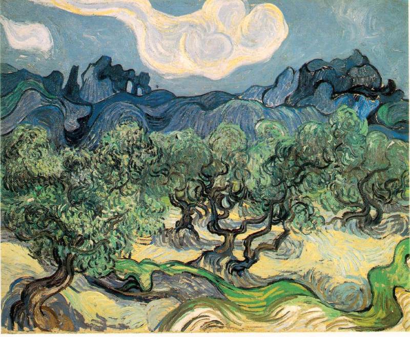 Olive Trees with the Alpilles in the Background    1889  by Vincent Van Gogh Oil Painting reproduction