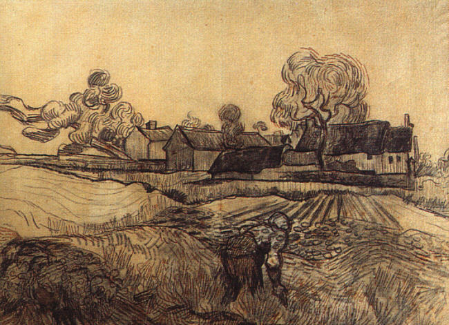 Pere Eloi's Farm, 1890  by Vincent Van Gogh Oil Painting reproduction