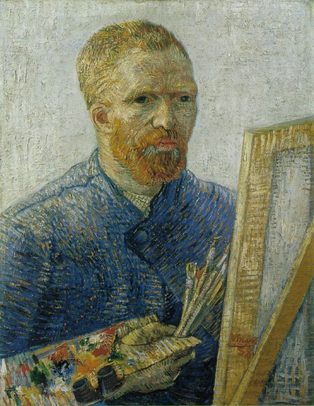 Self-Portrait as an Artist  1887-88  by Vincent Van Gogh Oil Painting reproduction