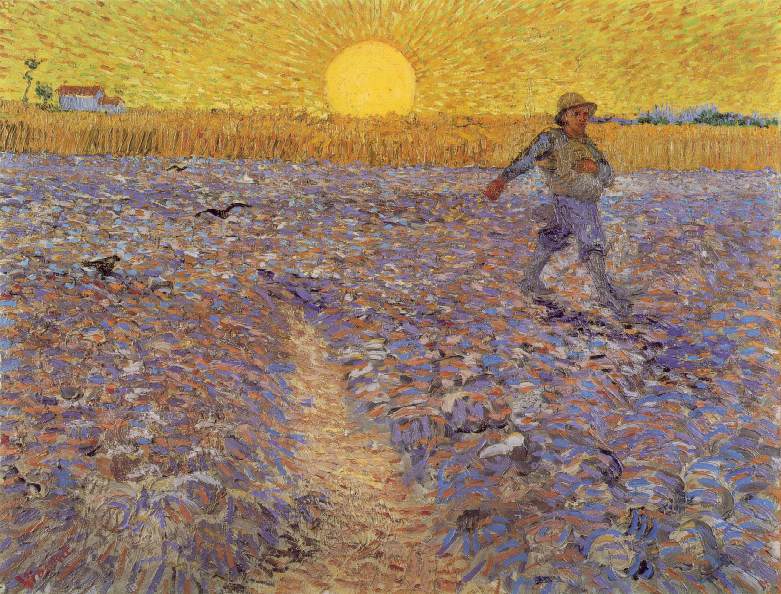 Sower with Setting Sun  1888  by Vincent Van Gogh Oil Painting reproduction