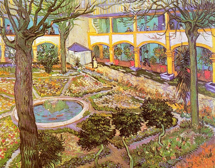 The Courtyard of the Hospital in Arles, 1889  by Vincent Van Gogh Oil Painting reproduction