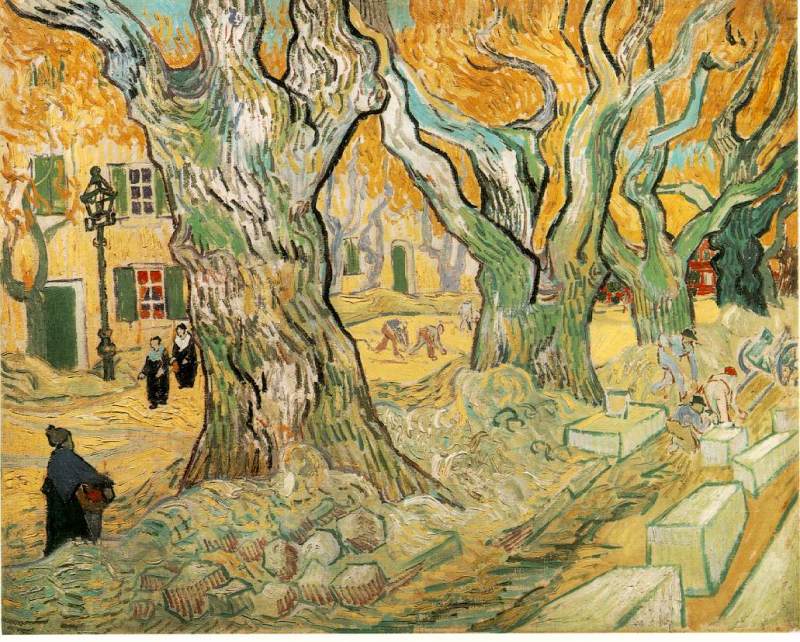 The Road Menders   1889  by Vincent Van Gogh Oil Painting reproduction