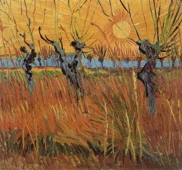 Willows at Sunset,1888  by Vincent Van Gogh Oil Painting reproduction