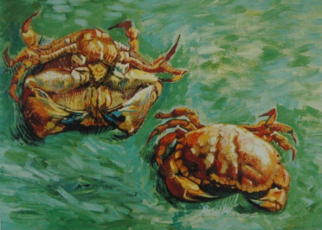Two Crabs 1889 by Vincent Van Gogh Oil Painting reproduction