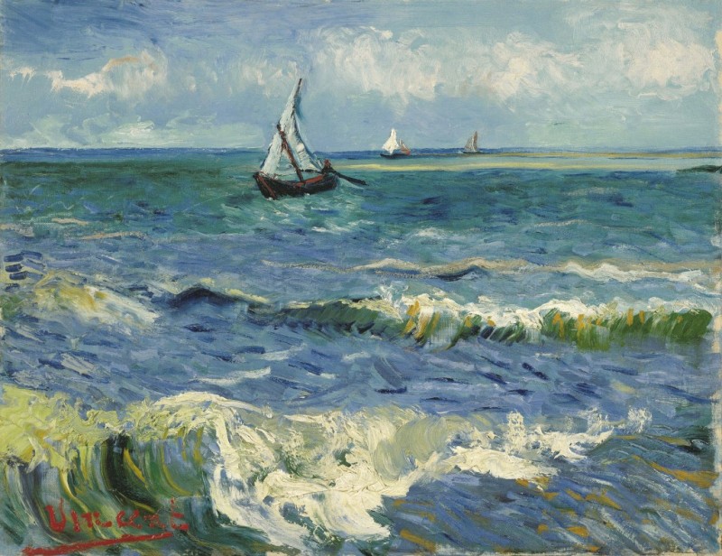 the sea at les saintes maries da la mer 1888 by Vincent Van Gogh Oil Painting reproduction