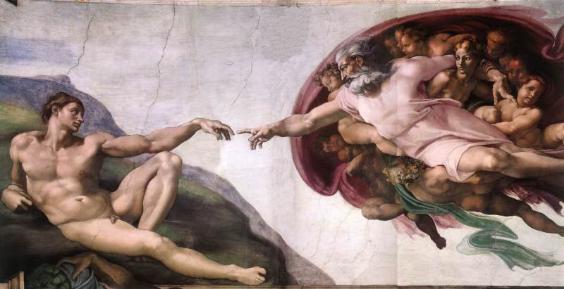 Creation of Adam 1510 by MICHELANGELO Buonarroti Oil Painting reproduction