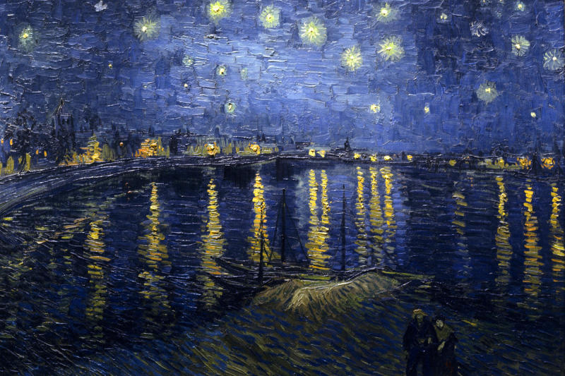 Starry Night over the Rhone,September, 1888  by Vincent Van Gogh Oil Painting reproduction