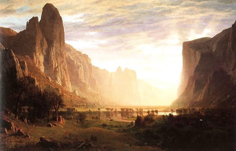 Looking Down the Yosemite Valley, California, 1865 by Albert Bierstadt Oil Painting reproduction