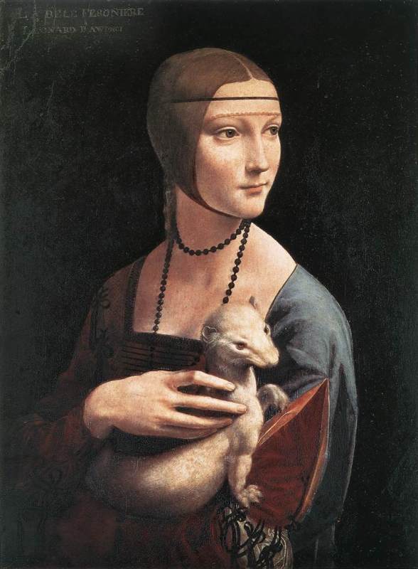 Portrait of Cecilia Gallerani (Lady with an Ermine)  1483-90 by Leonardo Da Vinci Oil Painting reproduction