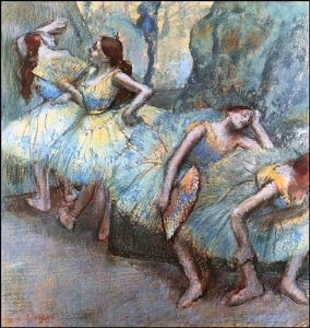 Ballet Dancers in the Wings 1890-95  by Edgar Degas Oil Painting reproduction