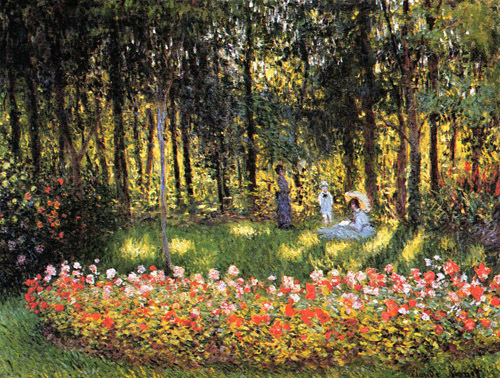 The Artists Family in the Garden 1875  by Claude Monet Oil Painting reproduction