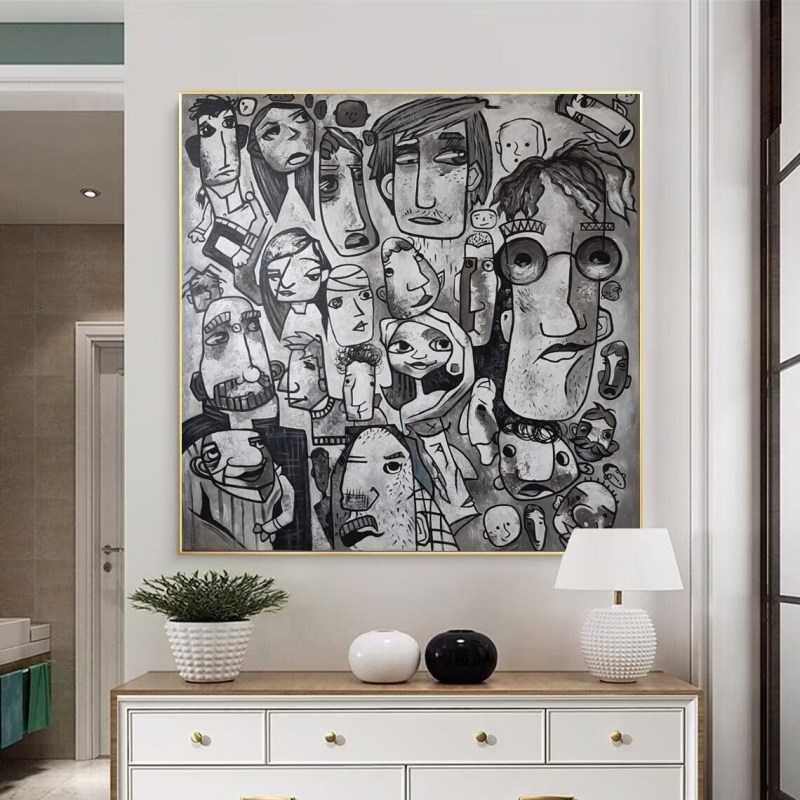 Modern Hand-Painted Abstract Figurative Art | Wall Art Canvas Paintings living room