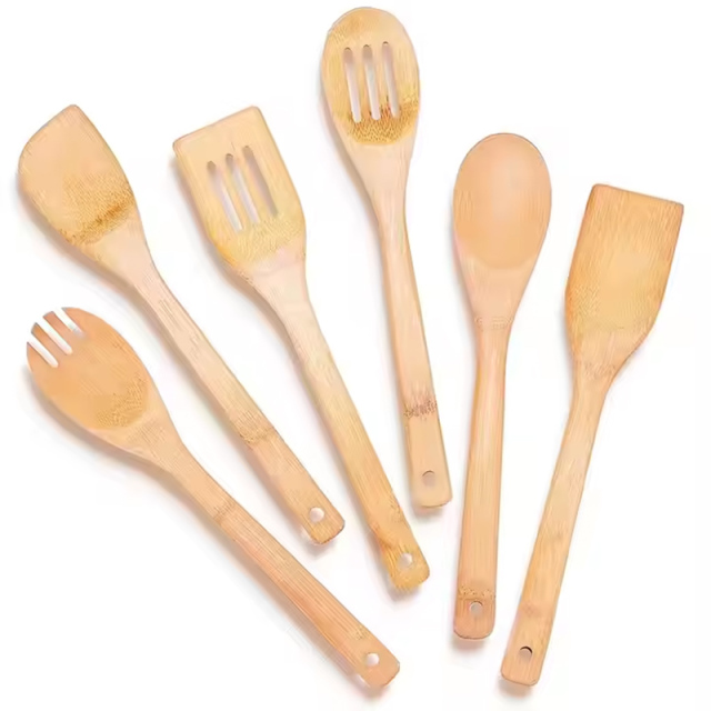 6 pcs Cooking Tool  Wood Bamboo Kitchen Utensil Set