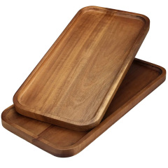 Acacia Wooden Appetizer Plate – Natural Serving & Snack Tray