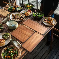 Acacia Wooden Appetizer Plate – Natural Serving & Snack Tray