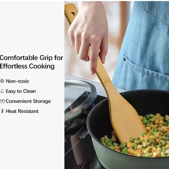 6 pcs Cooking Tool  Wood Bamboo Kitchen Utensil Set