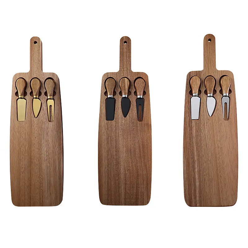 Acacia Wooden Cheese Cutting Board Set – Natural & Eco-Friendly Charcuterie Board
