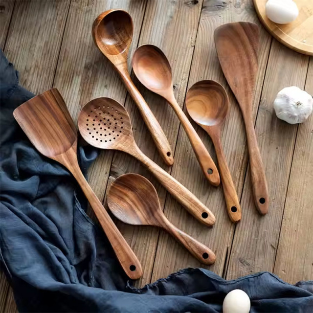 Acacia Wooden Kitchen Utensil Set – Natural Cooking Tools