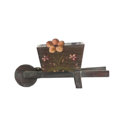 Wholesale Rustic Wooden Wheelbarrow Planter