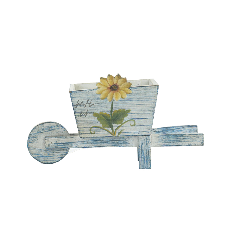 Wholesale Rustic Wooden Wheelbarrow Planter