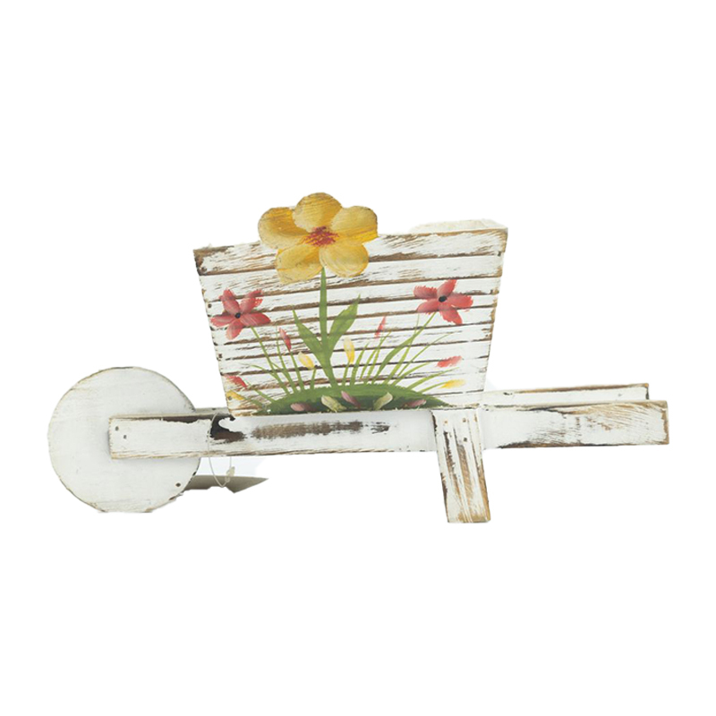 Wholesale Rustic Wooden Wheelbarrow Planter