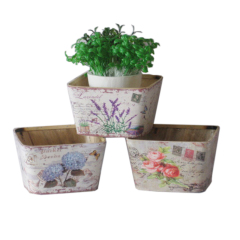 wholesale wooden flower boxes round